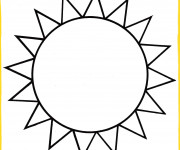 Coloriage et dessins gratuit Soleil en couleur à imprimer