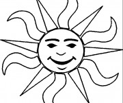 Coloriage Soleil en g&eacute;om&eacute;trie