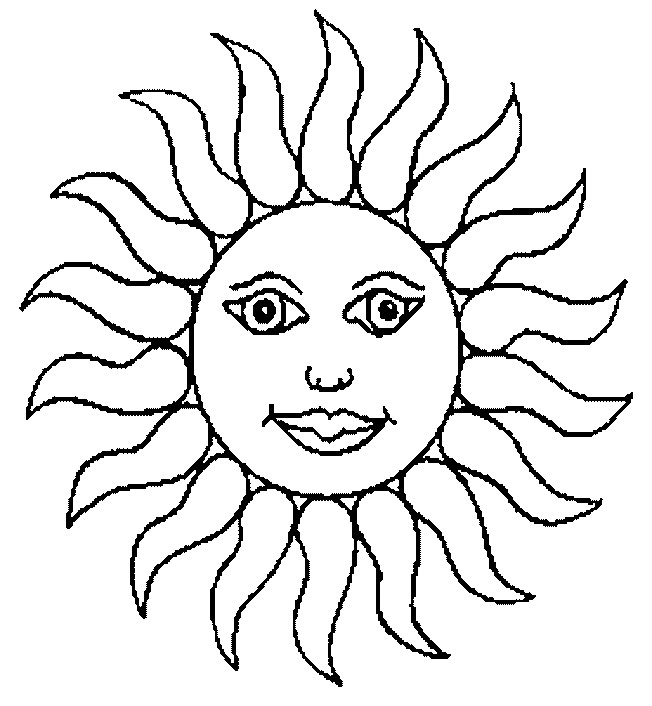 Coloriage Soleil en jaune dessin gratuit à imprimer