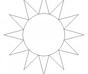 Coloriage Soleil en noir et blanc
