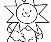 Coloriage Soleil Fille