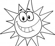 Coloriage Soleil humoristique