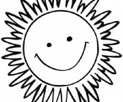 Coloriage Soleil qui sourit en couleur
