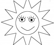 Coloriage et dessins gratuit Soleil stylisé à imprimer