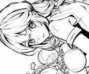 Coloriage Belle fille qui r&eacute;colte les tomates