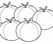 Coloriage et dessins gratuit Cinq tomates identiques à imprimer