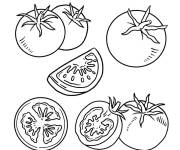 Coloriage et dessins gratuit Collection de tomates et demi tomates en ligne à imprimer