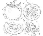 Coloriage et dessins gratuit Des tomates d&eacute;coup&eacute;es à imprimer