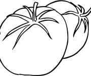 Coloriage Deux fruits de tomates