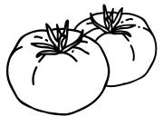 Coloriage Deux tomates en noir et blanc