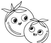 Coloriage Deux tomates mignonnes pour ce1