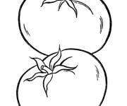 Coloriage et dessins gratuit Deux tomates pour enfant d'Age pr&eacute;scolaire à imprimer