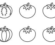 Coloriage et dessins gratuit Illustration de la ligne de tomate à imprimer