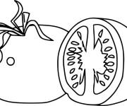 Coloriage L'int&eacute;rieur d'une tomate