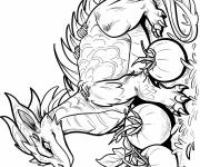 Coloriage Le dragon prot&egrave;ges des tomates