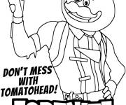 Coloriage et dessins gratuit Skin de t&ecirc;te de tomate du jeu Fortnite à imprimer