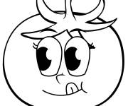 Coloriage Tomate avec un visage drole
