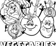 Coloriage Tomate entres les l&eacute;gumes