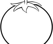 Coloriage Tomate fraiche avec son tige