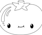 Coloriage Tomate kawaii pour cp