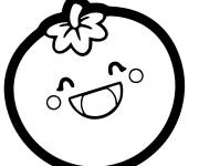 Coloriage Tomate rigolo kawaii