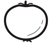 Coloriage Tomate simple en noir gras