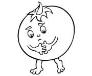 Coloriage Tomate triste