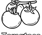 Coloriage Tomates align&eacute;e en couleurs