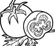Coloriage Tomates d&eacute;coup&eacute;es