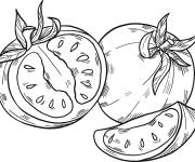 Coloriage Tomates d&eacute;coup&eacute;s en tranche gratuit