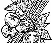 Coloriage Tomates et p&acirc;tes