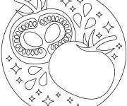 Coloriage Tranche de Tomate en mandala pour enfants