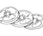 Coloriage Trois tranches de Tomate