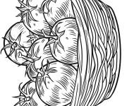 Coloriage Un panier de tomates
