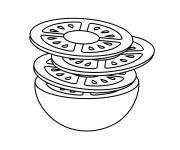 Coloriage Une tomate d&eacute;coup&eacute;e, petite tranches