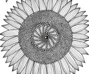 Coloriage Abeille et Tournesol complexe