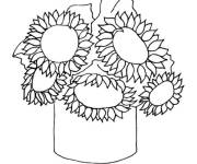 Coloriage Bouquet de Tournesol cp