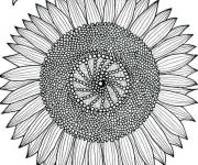 Coloriage Gu&ecirc;pe et tournesol aux motifs complexe