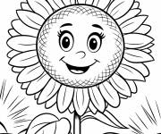 Coloriage L'expression de joie sur le visage de tournesol