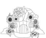 Coloriage Maison Tournesol de cartoon