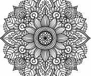 Coloriage Mandala de tournesol