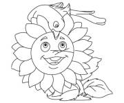 Coloriage et dessins gratuit Oiseau et Tournesol à imprimer