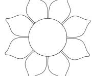 Coloriage P&eacute;tales de Tournesol g&eacute;om&eacute;trique 