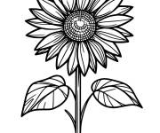 Coloriage Plante tournesol en &eacute;moji