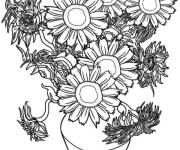 Coloriage Tournesol dans une vase