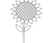 Coloriage Tournesol dessin&eacute; &agrave; la main