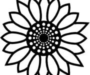 Coloriage Tournesol en forme g&eacute;om&eacute;trique