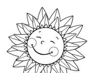 Coloriage Tournesol joyeux de cartoon
