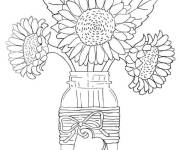 Coloriage Tournesol pour d&eacute;corer la maison