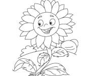 Coloriage Tournesol rigolo